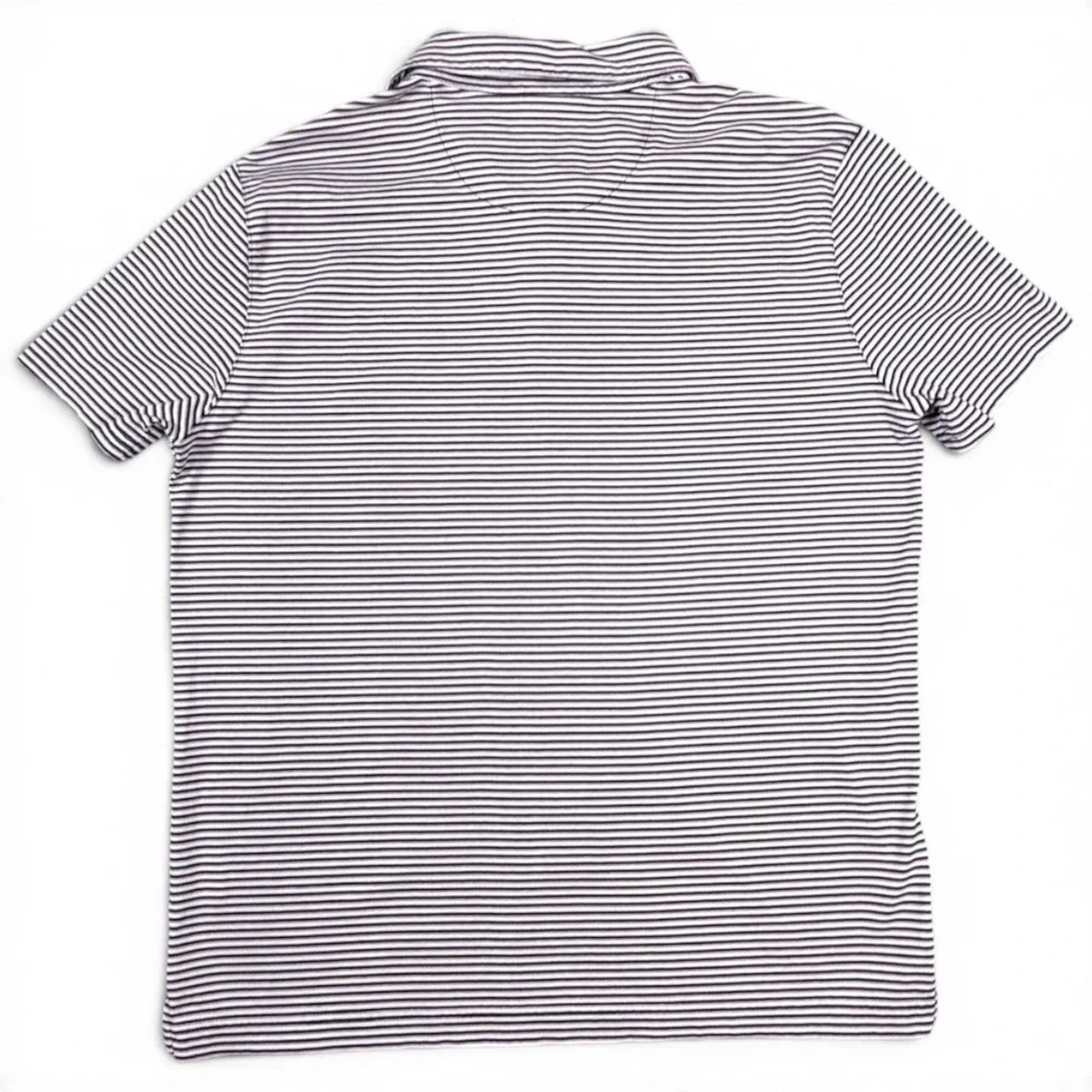 JOS A Bank Traveler Polo Shirt Mens M Navy White Pink Preppy Microstripe Cotton - Picture 3 of 7